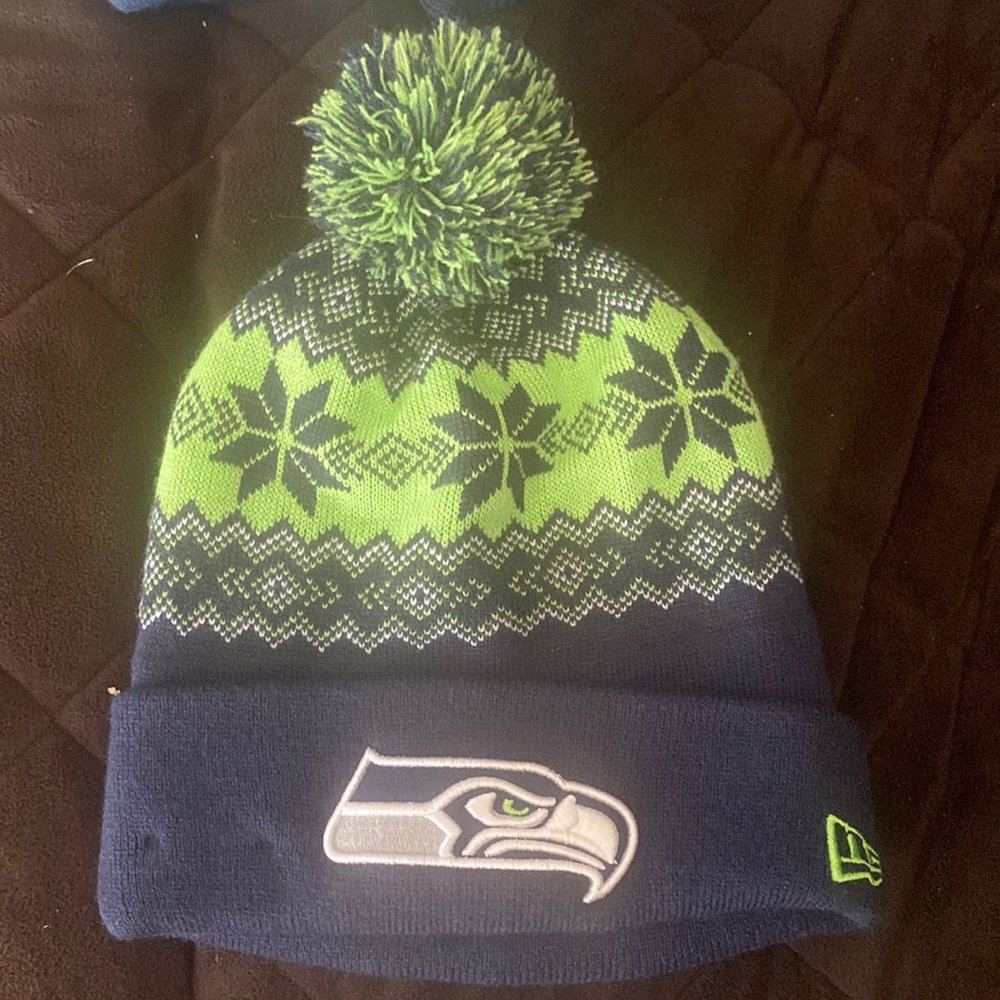 Snow flake Seahawks beanie